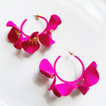 CookiBloom Earrings Summer Storm Pink Hoop Earrings