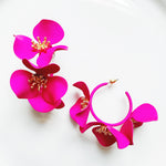 CookiBloom Earrings Summer Storm Pink Hoop Earrings