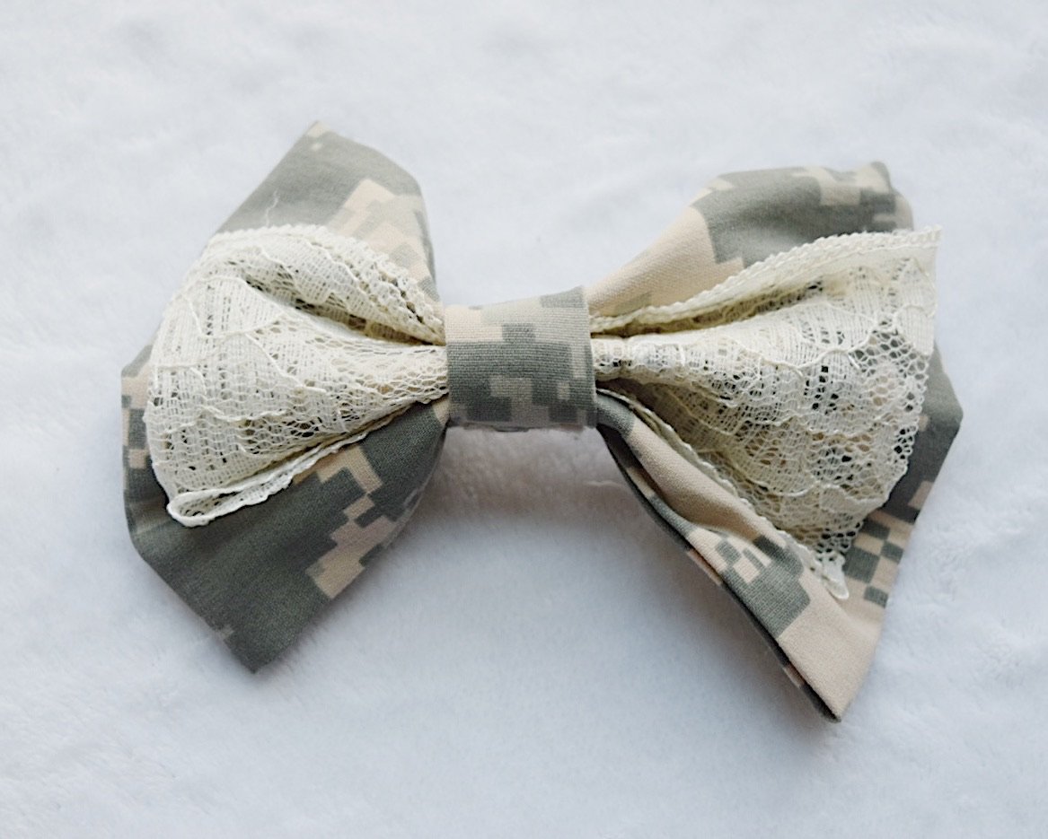 CookiBloom hair bows Army ACU Camo Hair Bow