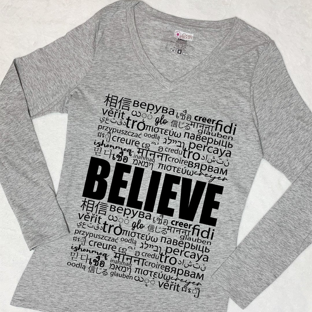 CookiBloom shirts Believe in Translation Long-Sleeve Shirt