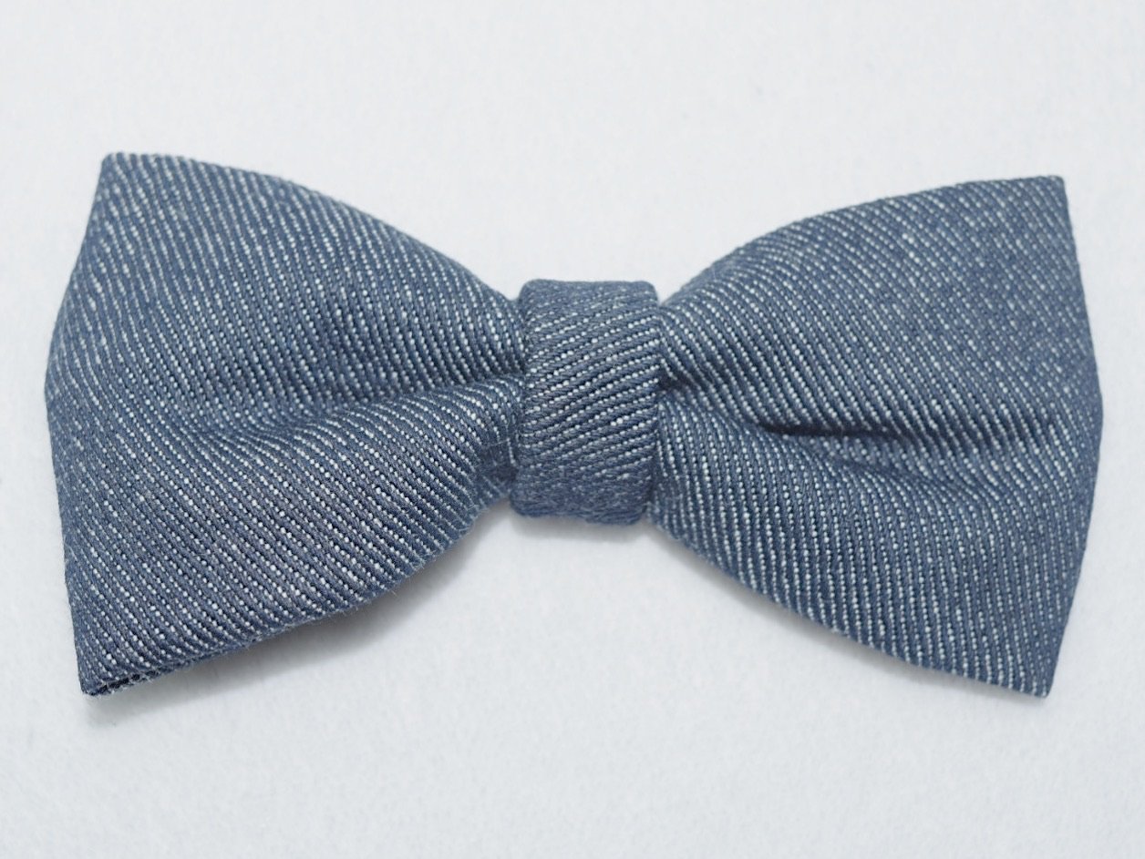 CookiBloom bow tie Blue Denim Bow Tie