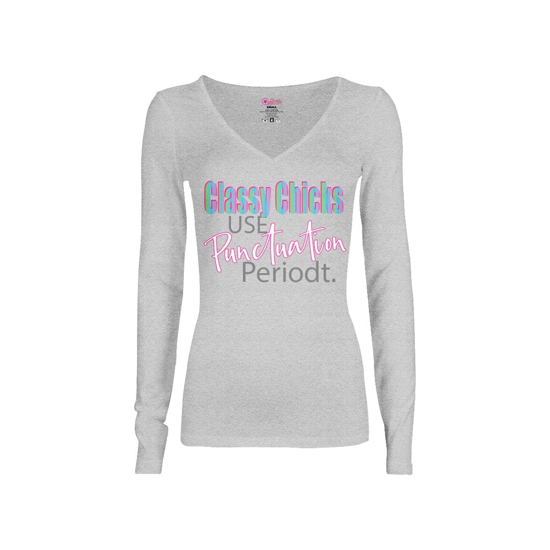 CookiBloom shirts Classy Chicks Use Punctuation Long-Sleeve Shirt