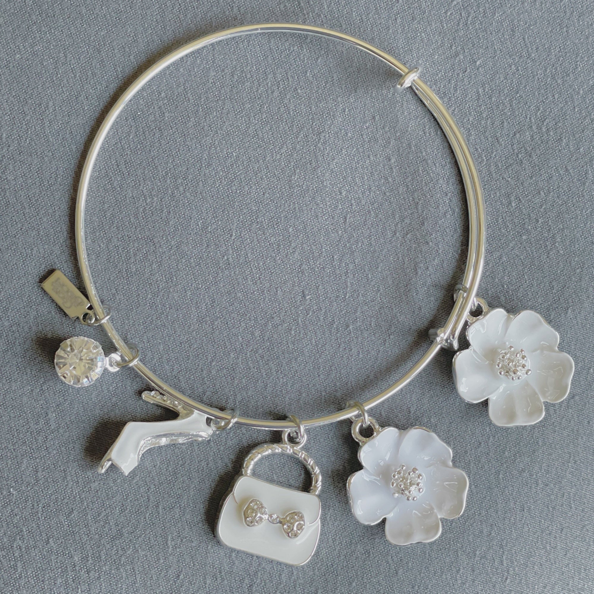 CookiBloom Jewelry Flowers White Blooming Charm Bracelet