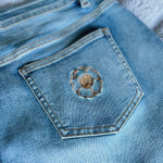 CookiBloom Skirts Forget Me Not Denim Pencil Skirt