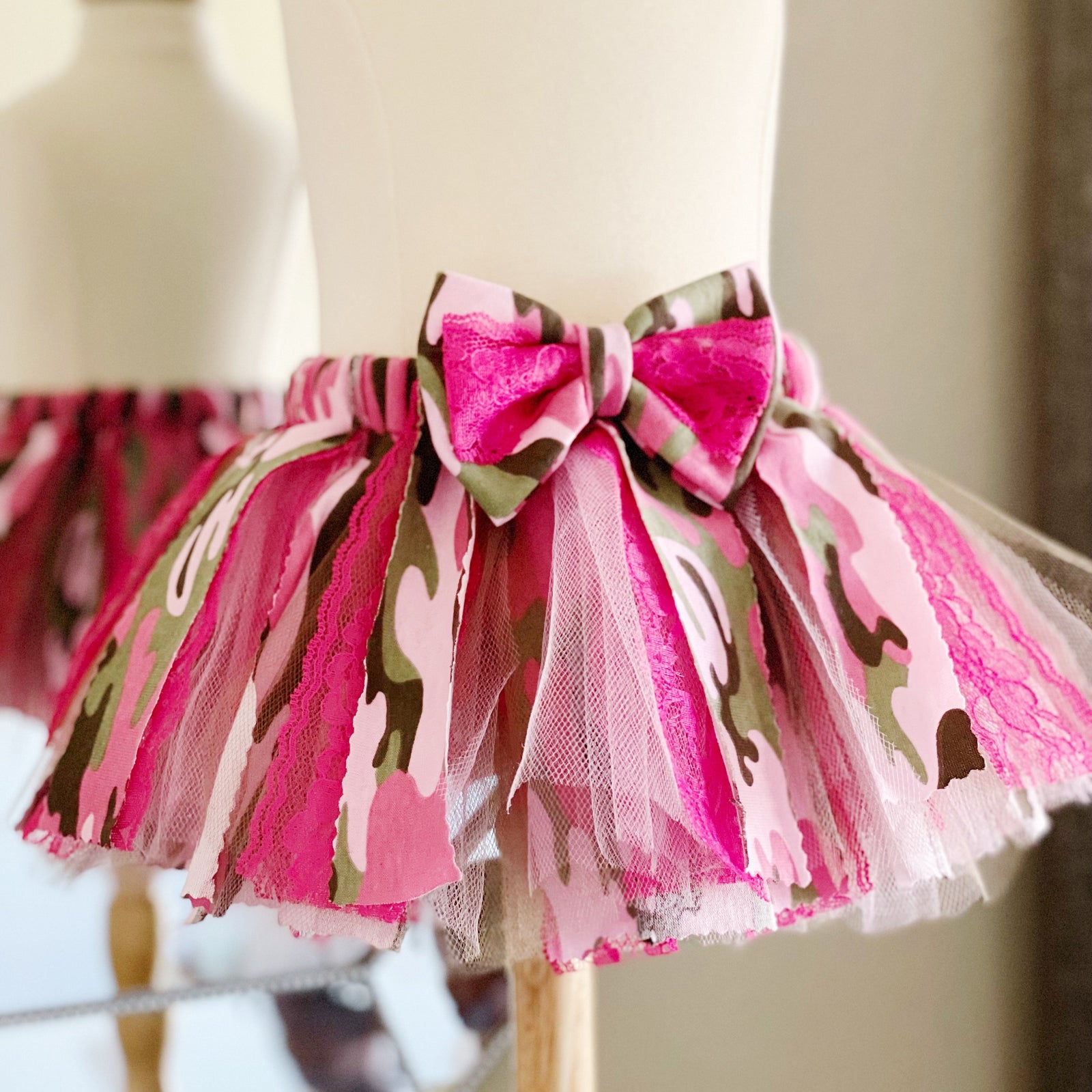 CookiBloom tutus Girls Hot Pink Camo Shabby Chic Tutu