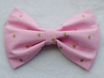 CookiBloom hair bows Golden Hearts Pink Hair Bow