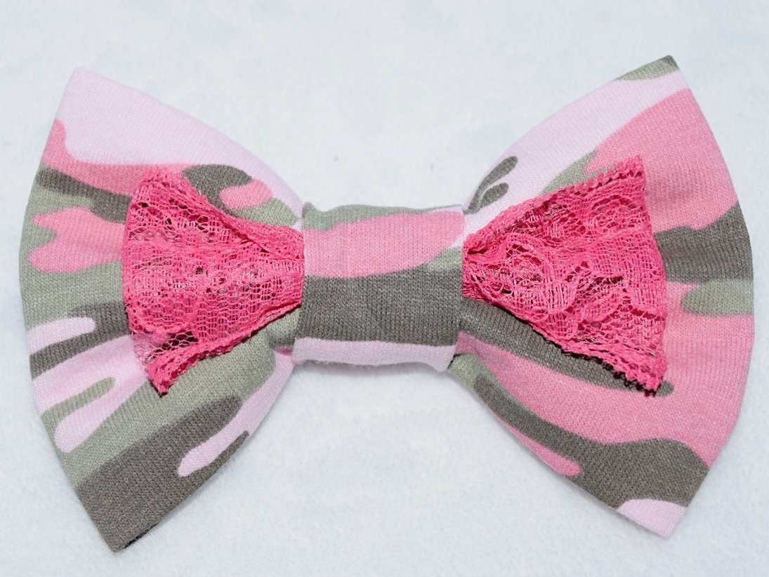 CookiBloom hair bows Hot Pink Camo Hair Bow