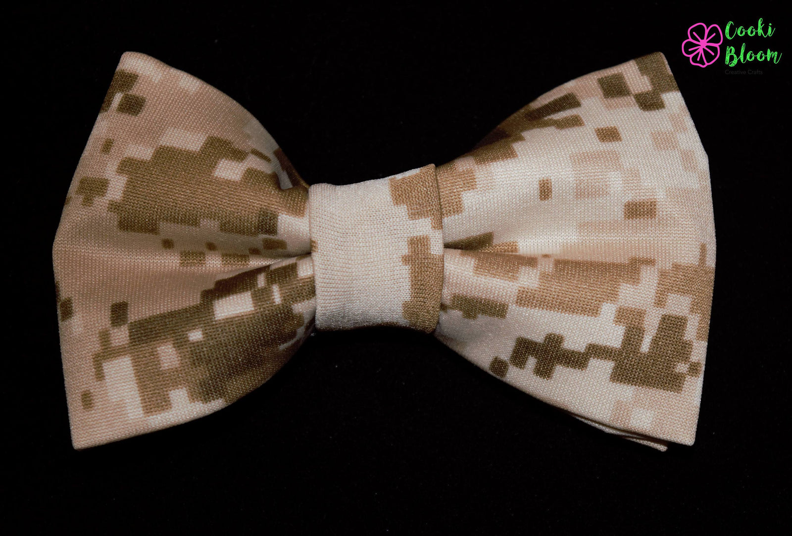 CookiBloom bow tie Marine Desert Camo Clip-On Bow tie