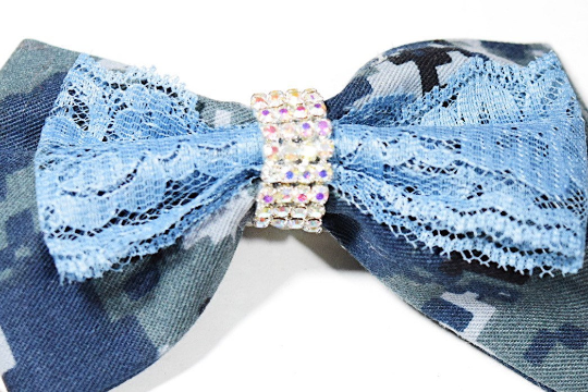 CookiBloom hair bows Navy Camo Hair Bow