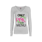 CookiBloom shirts Only If Pink is on the Menu Long-Sleeve Shirt