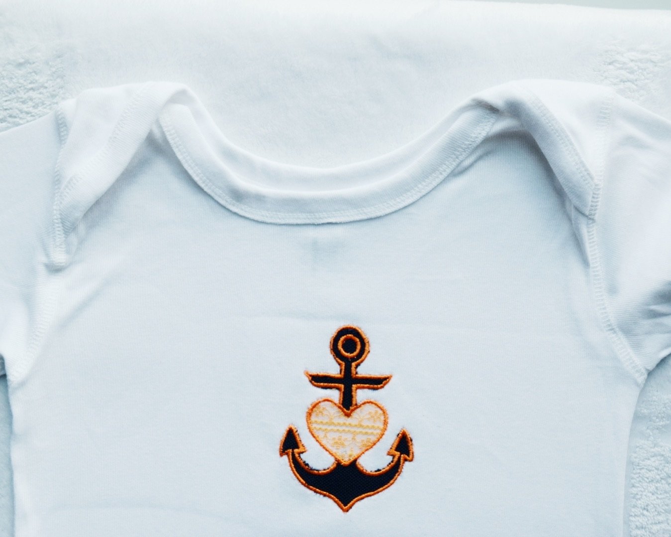 CookiBloom girls shirts Orange & Navy Blue Anchor T-shirt