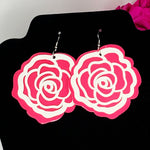 CookiBloom earrings Pink and White Leatherette Bloom Earrings