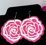 CookiBloom earrings Pink and White Leatherette Bloom Earrings