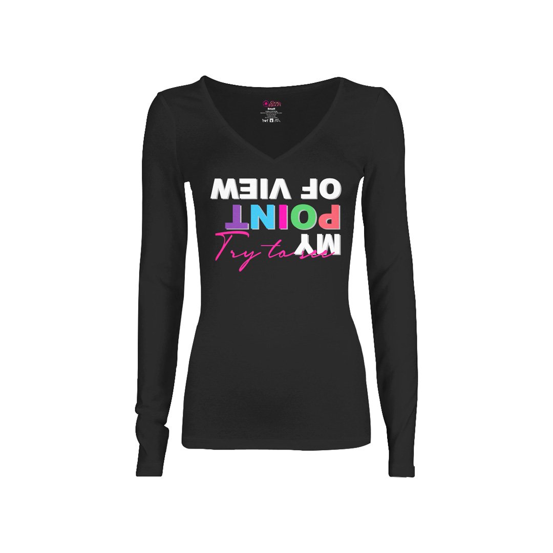 CookiBloom shirts S / Black / Color Point Of View Long-Sleeve Shirt