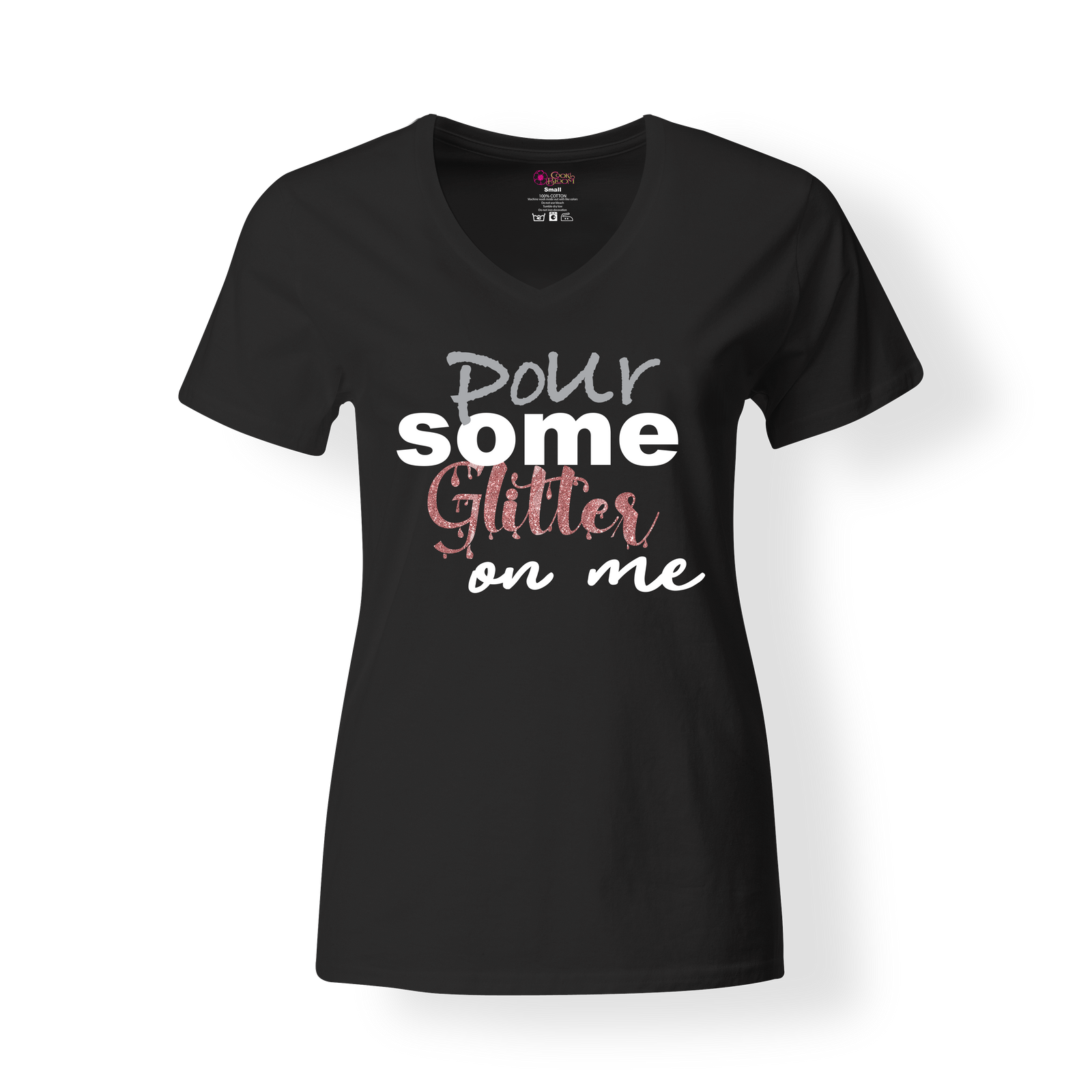 CookiBloom shirts S / Gray / Hot Pink Glitter Pour Some Glitter on Me Shirt