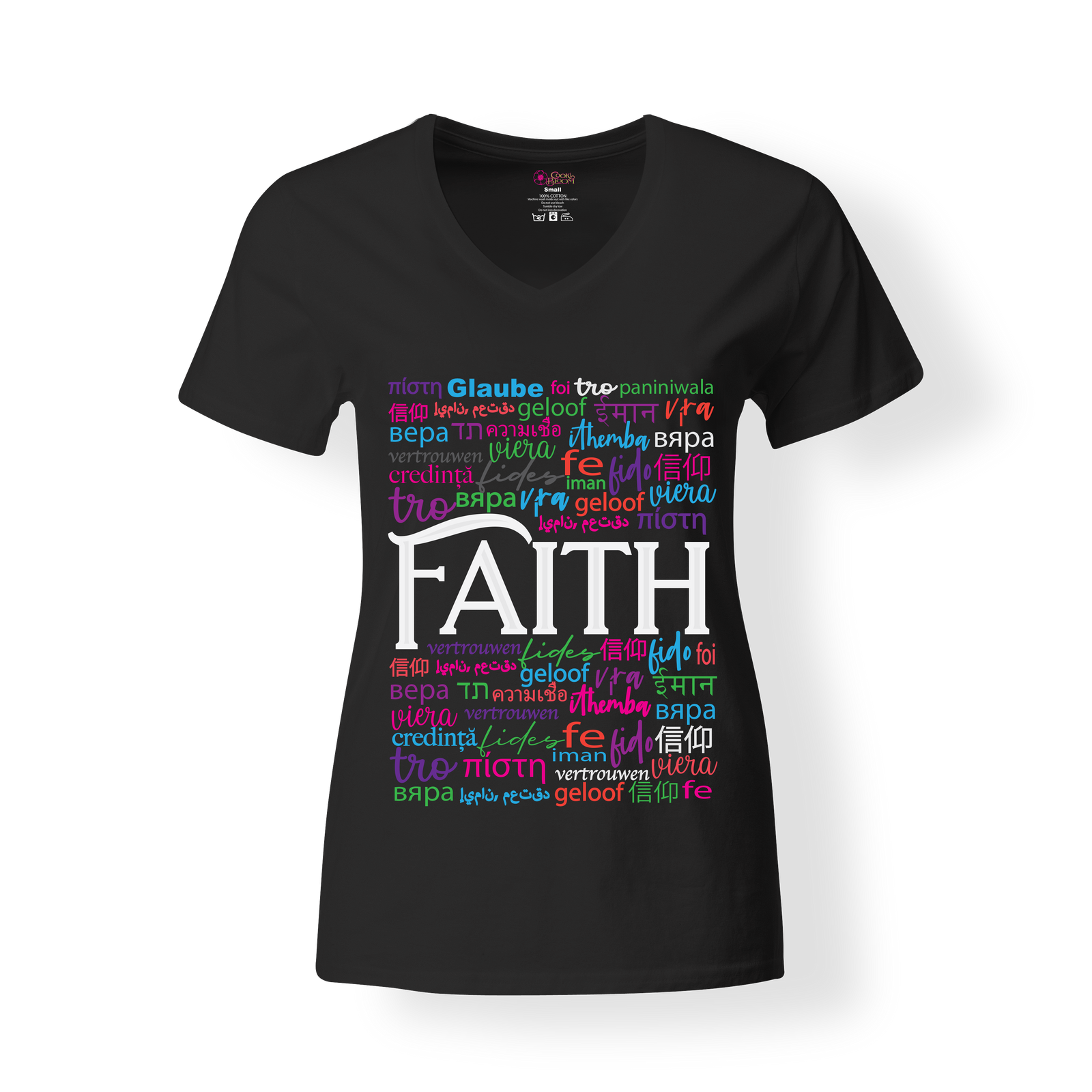 CookiBloom shirts S / Black / Multicolor Faith in Translation Shirt