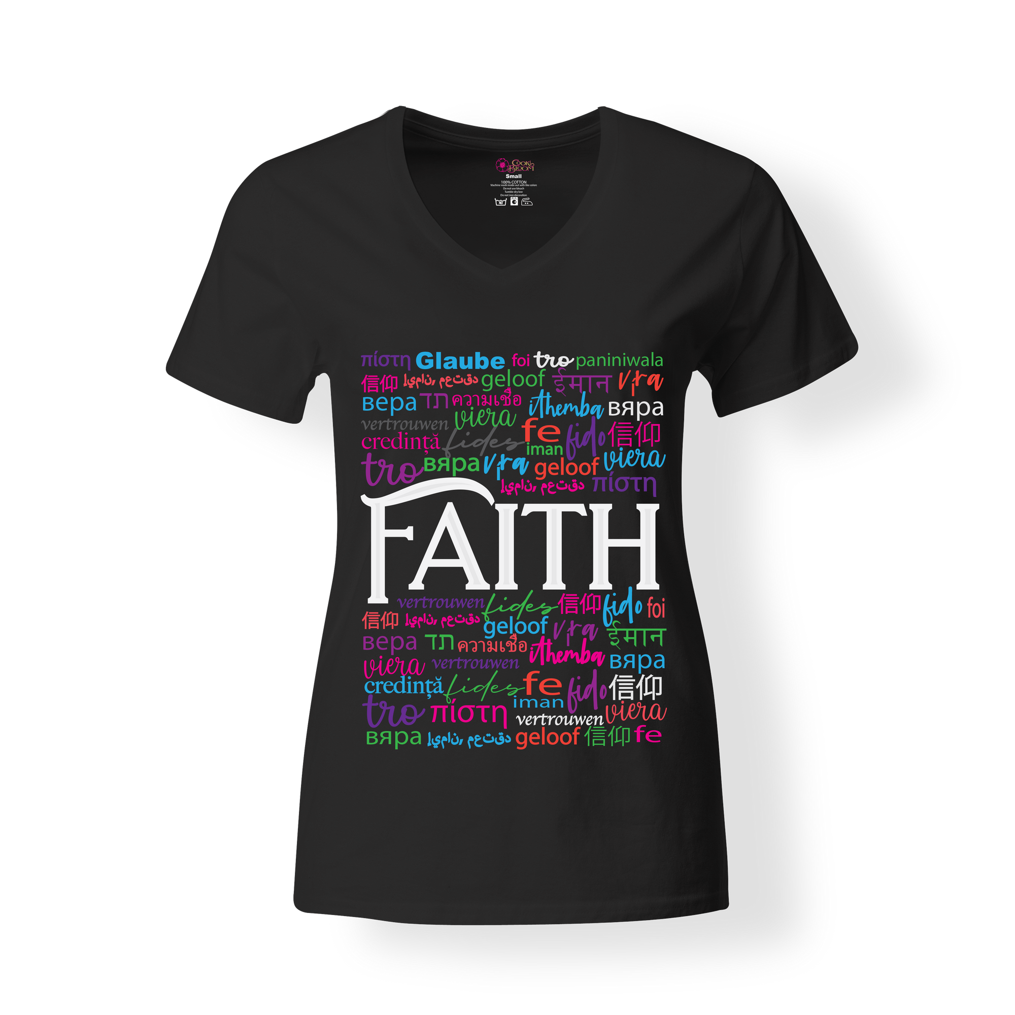 CookiBloom shirts S / Black / Multicolor Faith in Translation Shirt