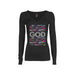 CookiBloom shirts S / Black / Multicolor GOD in Translation Long-Sleeve Shirt