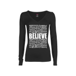 CookiBloom shirts S / Black / White Believe in Translation Long-Sleeve Shirt