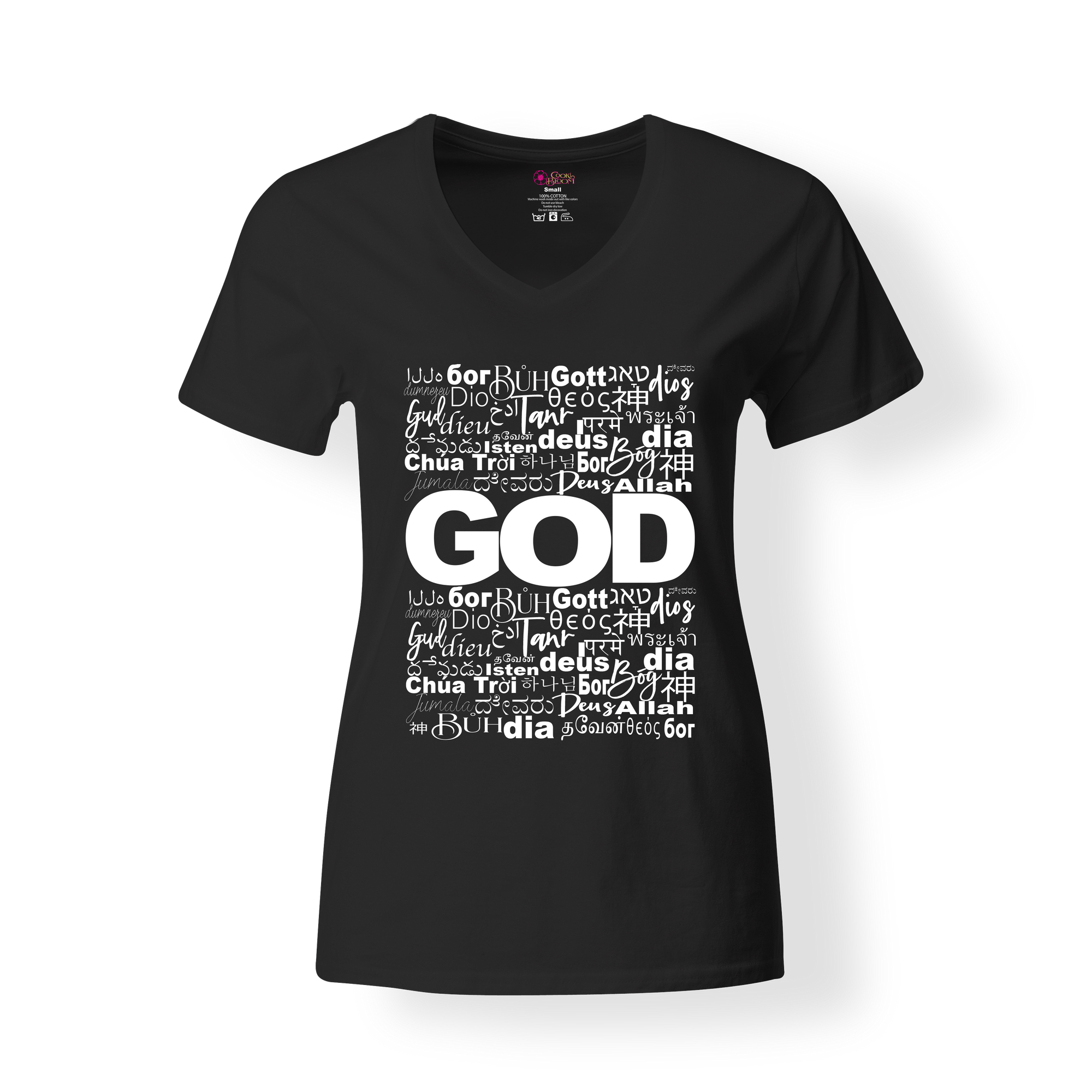 CookiBloom shirts S / Black / White GOD in Translation Shirt