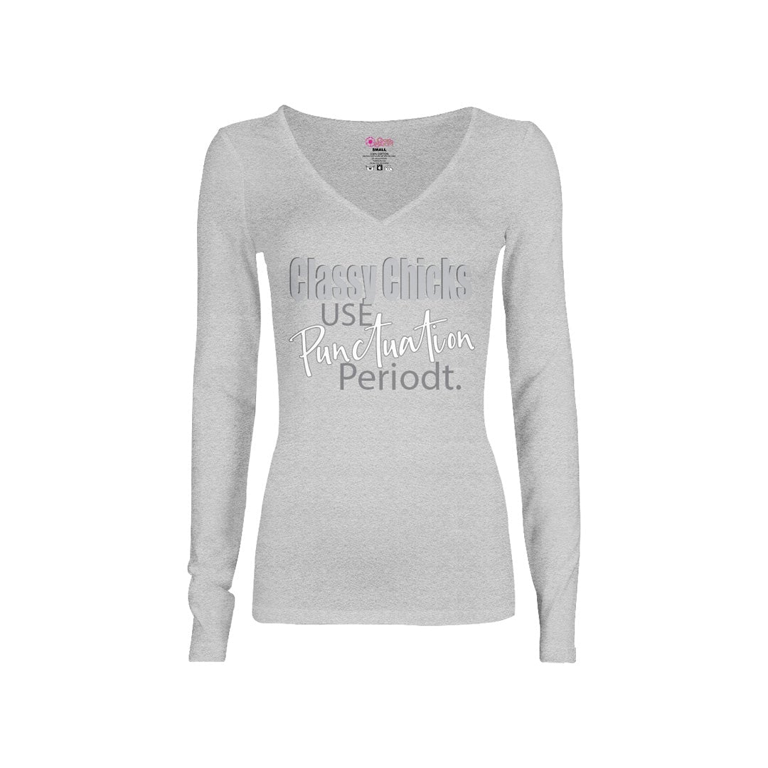 CookiBloom shirts Classy Chicks Use Punctuation Long-Sleeve Shirt
