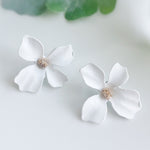 CookiBloom Jewelry White Delicate Bloom Earrings