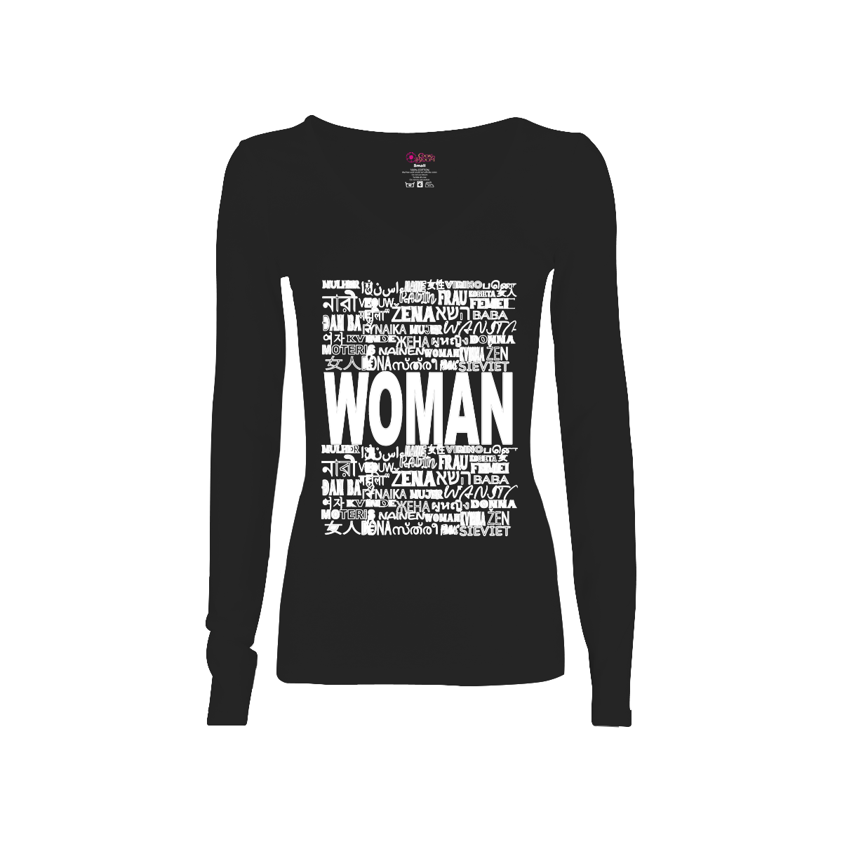 CookiBloom shirts Woman in Many Languages Long-Sleeve Shirt