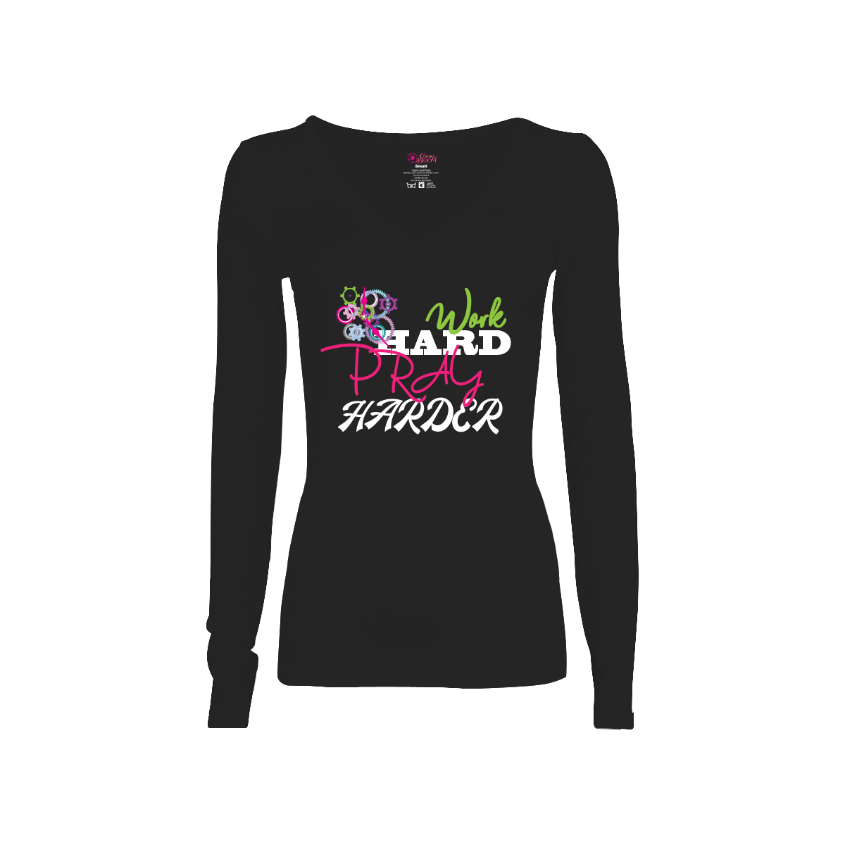 CookiBloom shirts Work Hard Pray Harder Long-Sleeve Shirt