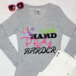 CookiBloom shirts Work Hard Pray Harder Long-Sleeve Shirt