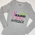 CookiBloom shirts Work Hard Pray Harder Long-Sleeve Shirt